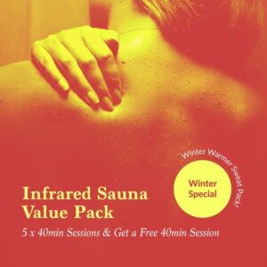 Gift Voucher –  Infrared Sauna Value Pack – 5x 40min Sessions + Get a Free session!